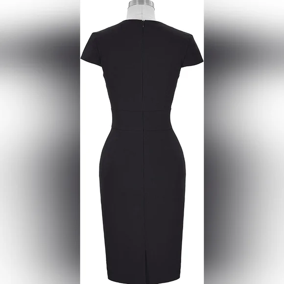 GRACE KARIN Vintage Floral Cocktail Dress Cap Sleeve Retro Vintage Pencil Dress - Picture 2 of 2